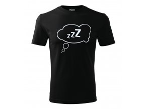 Pánské tričko s potiskem - Zzz - Černé