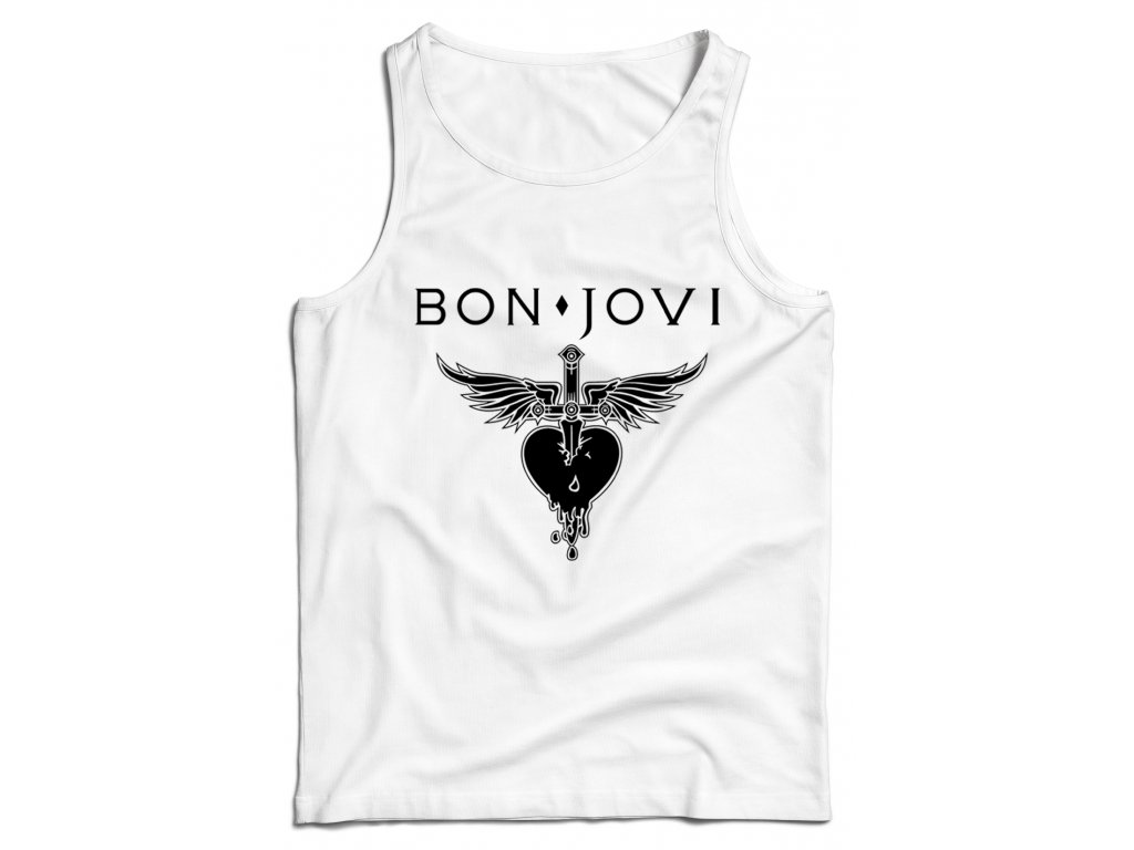 Tielko Bon Jovi Farba: Biela, Pohlavie: pánske, Veľkosť: S
