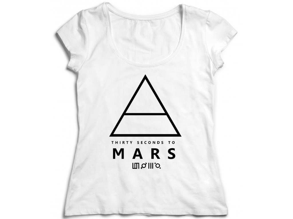 Dámske Tričko 30 Seconds To Mars LOGO Farba: Biela, Veľkosť: L