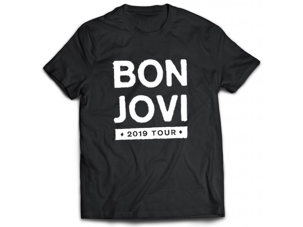 Pánske tričko Bon Jovi Tour 2019 Farba: Biela, Veľkosť: XXXL