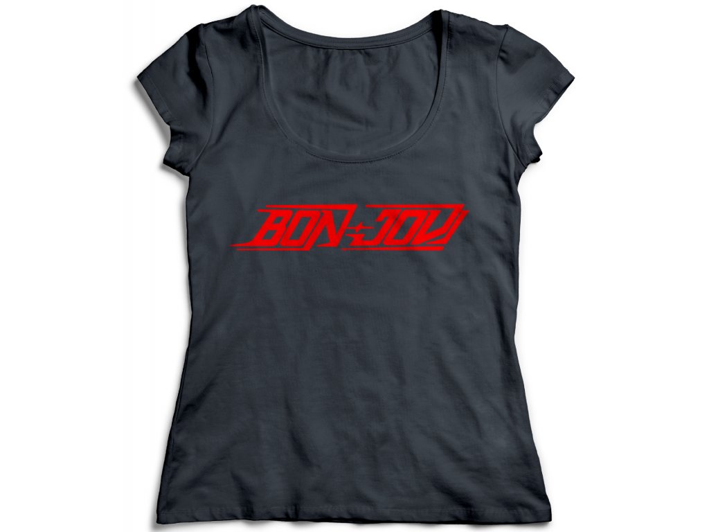 Dámske tričko Bon Jovi Logo Farba: Biela, Veľkosť: XXL