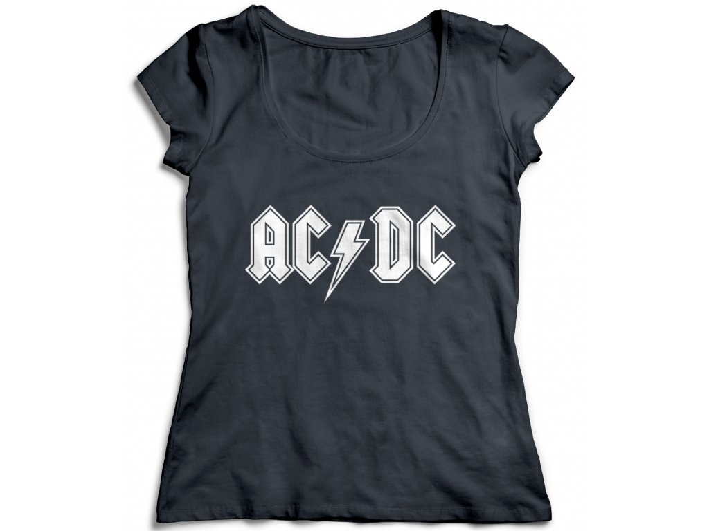 Dámske tričko AC/DC LOGO Farba: Biela, Veľkosť: L