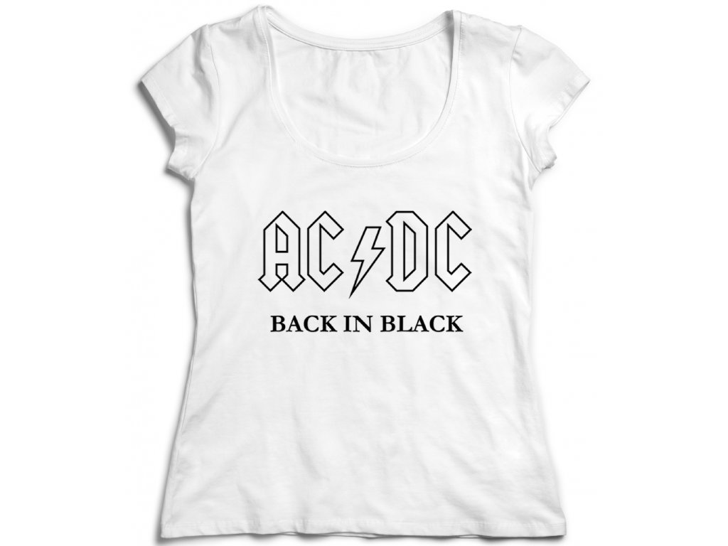 Dámske tričko AC/DC Black In Black Farba: Biela, Veľkosť: L