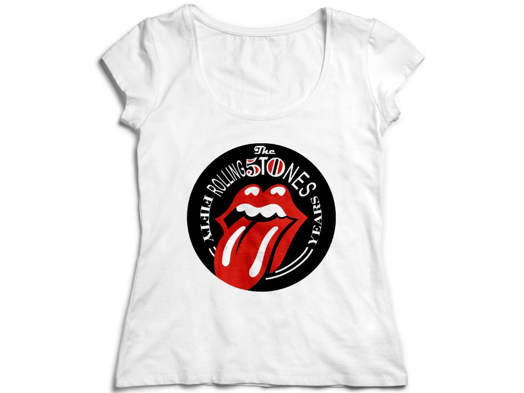 Dámske tričko The Rolling Stones Years Farba: Biela, Veľkosť: S