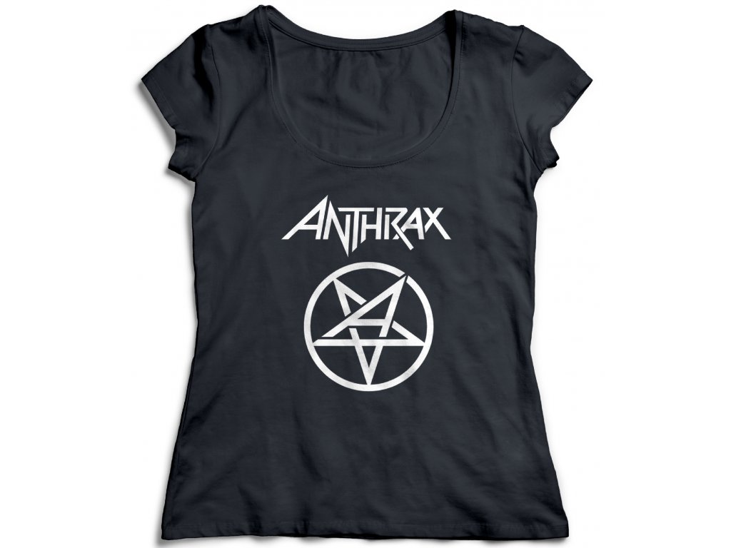 Dámske tričko Anthrax Logo Farba: Biela, Veľkosť: L