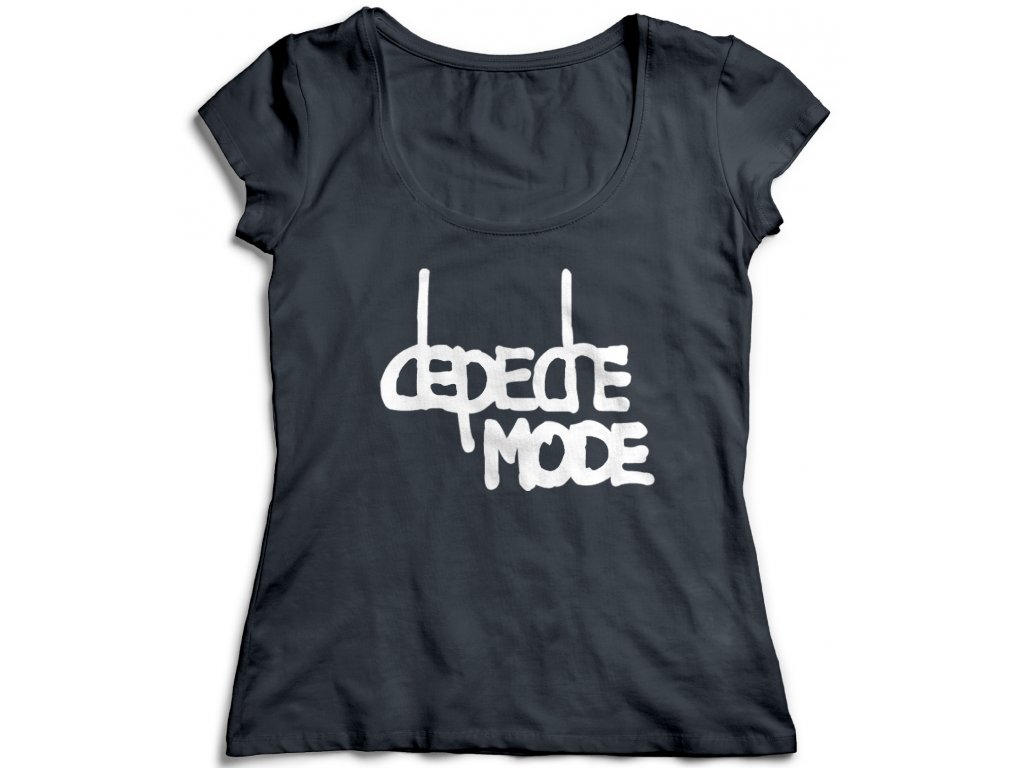 Dámske tričko Depeche Mode Logo Farba: Biela, Veľkosť: L