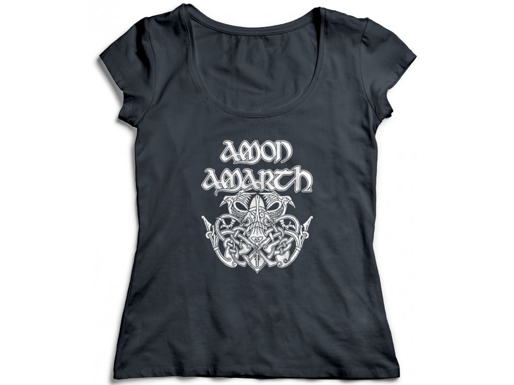 Dámske tričko Amon Amarth Logo Band Farba: Biela, Veľkosť: XXL