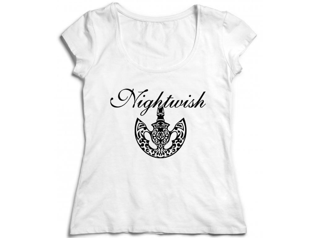 Dámske tričko Nightwish Logo Farba: Biela, Veľkosť: L