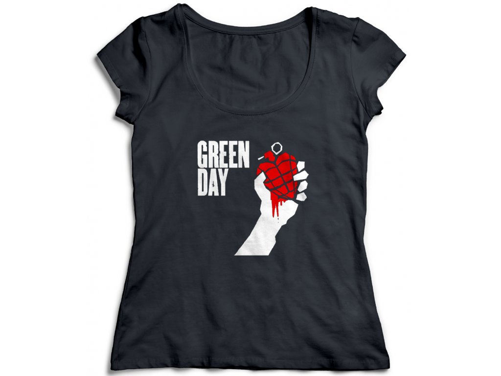 Dámske tričko Green Day Logo Farba: Biela, Veľkosť: S