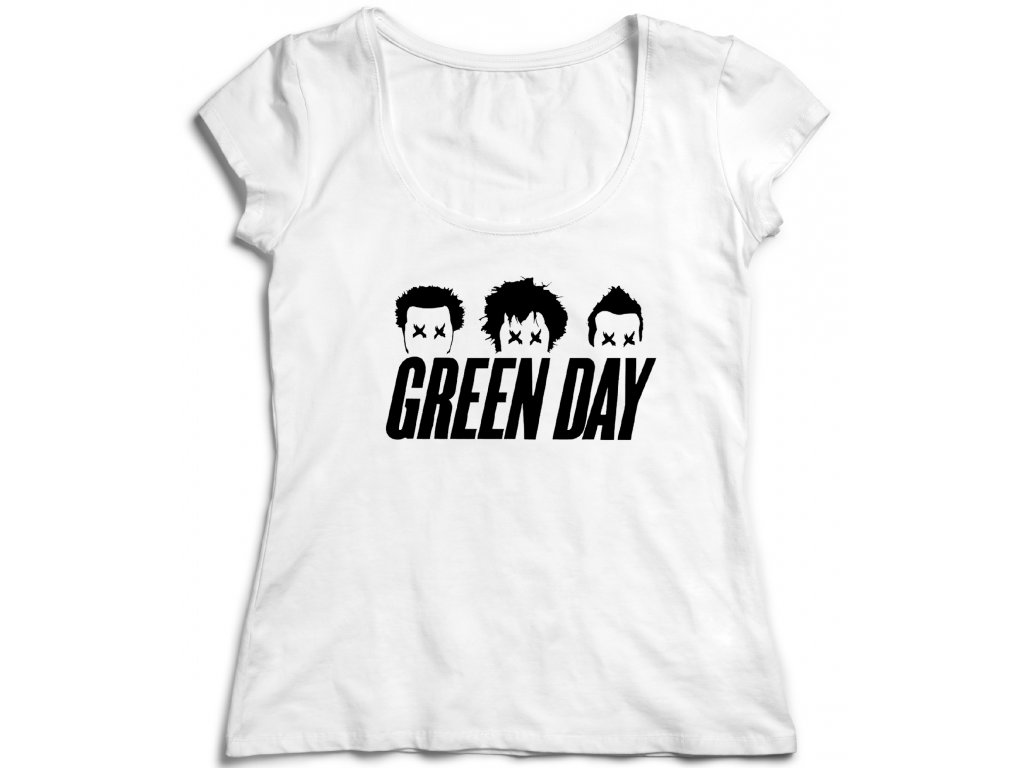 Dámske tričko Green Day Band Farba: Biela, Veľkosť: XL