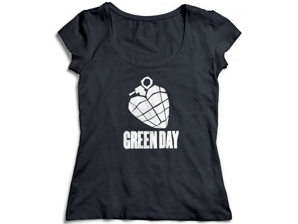 Dámske tričko Green Day Logo Band Farba: Biela, Veľkosť: M