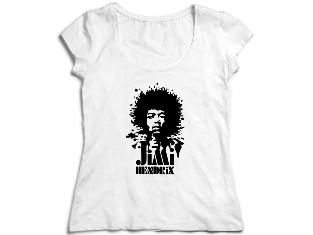 Dámske tričko Jimi Hendrix Face Logo Farba: Biela, Veľkosť: S