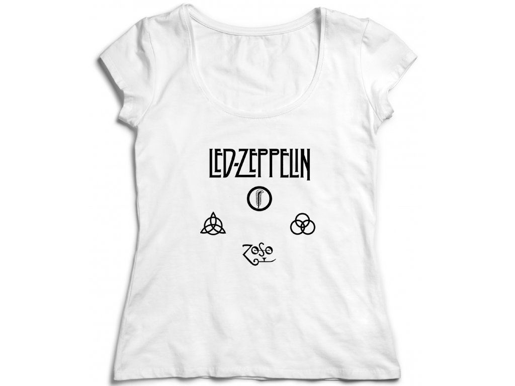 Dámske tričko Led Zeppelin Farba: Biela, Veľkosť: S
