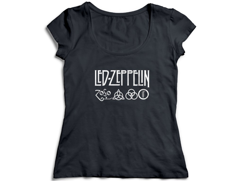 Dámske tričko Led Zeppelin Logo Farba: Biela, Veľkosť: L