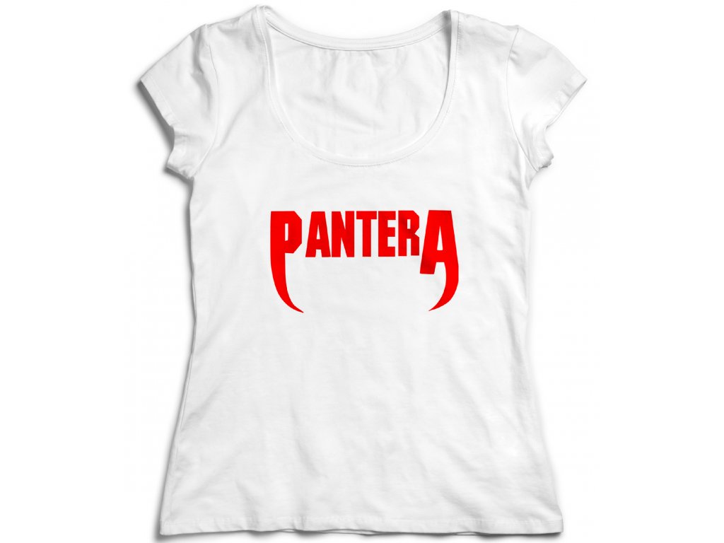 Dámske tričko Pantera Logo Band Farba: Biela, Veľkosť: L