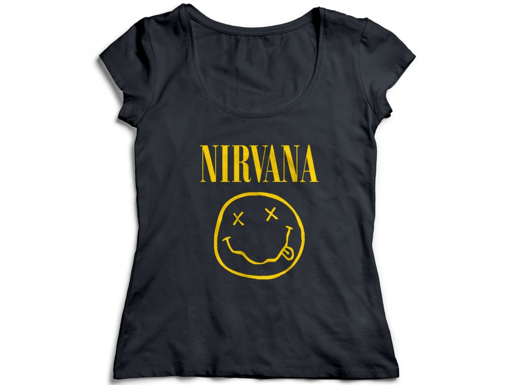 Dámske tričko Nirvana Logo Farba: Biela, Veľkosť: L