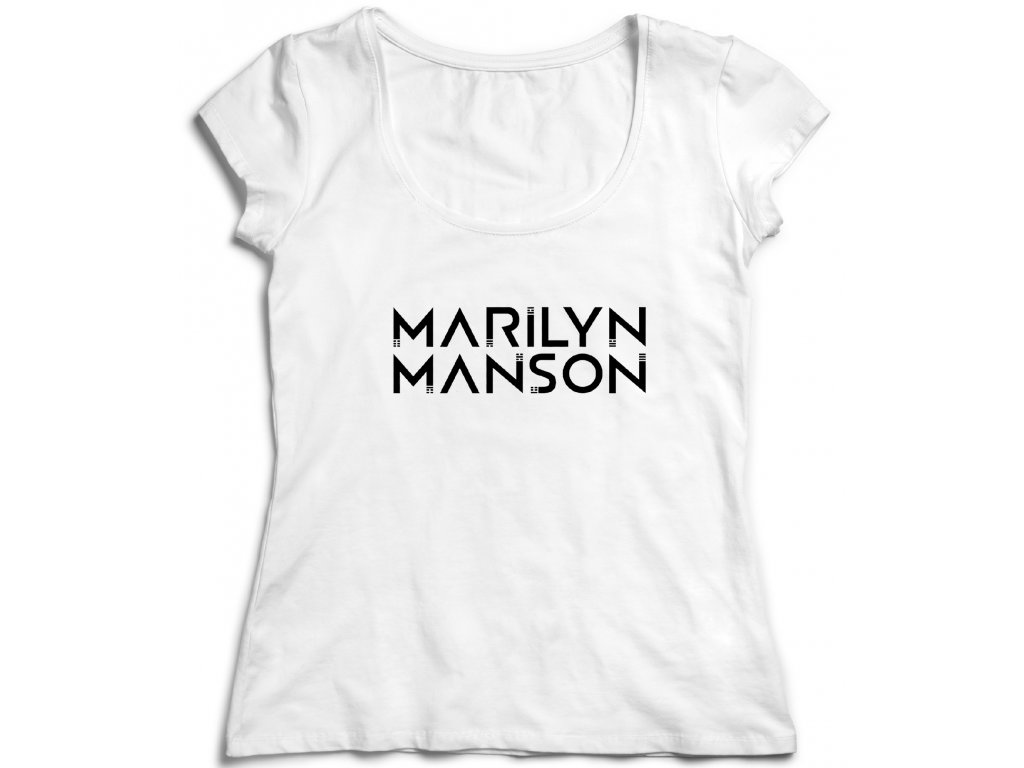 Dámske tričko Marilyn Manson Logo Farba: Biela, Veľkosť: L