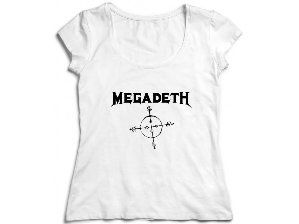 Dámske tričko Megadeth Farba: Biela, Veľkosť: S