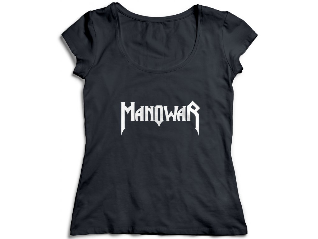 Dámske tričko Manowar Logo Farba: Biela, Veľkosť: L
