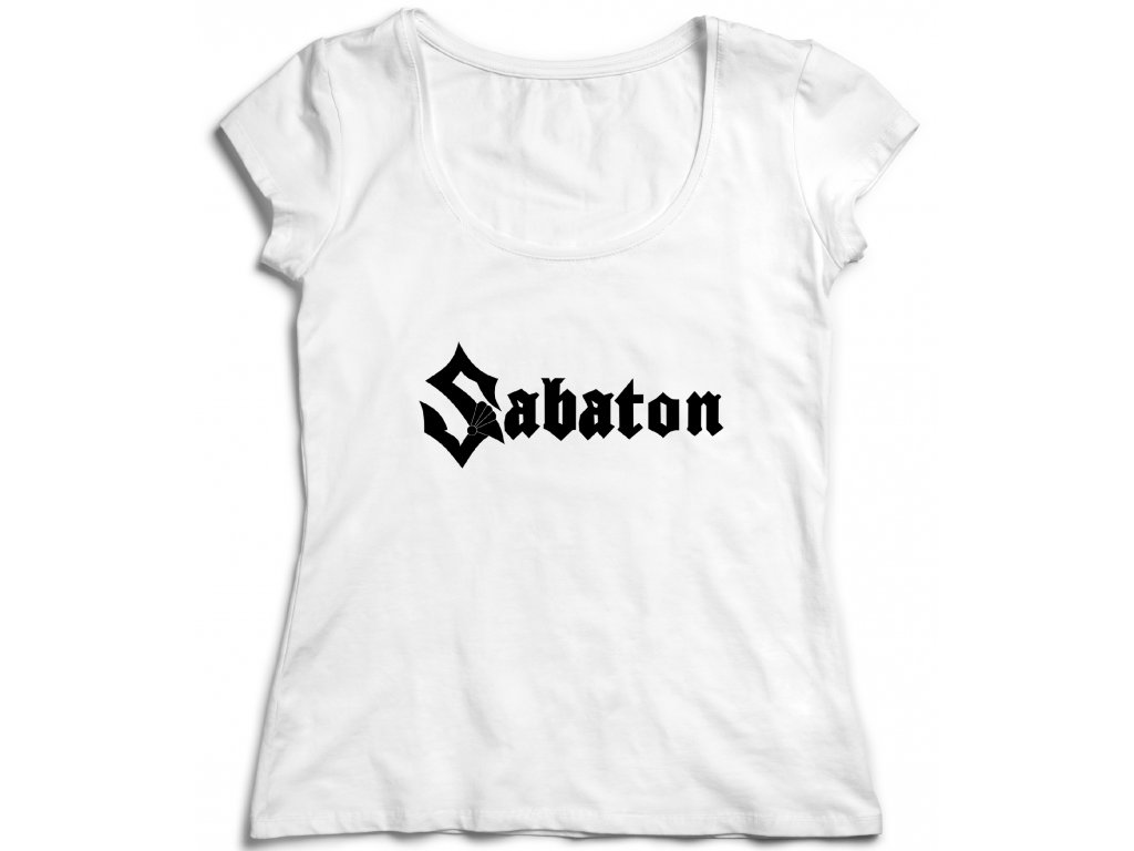 Dámske tričko Sabaton Logo Farba: Biela, Veľkosť: XXL