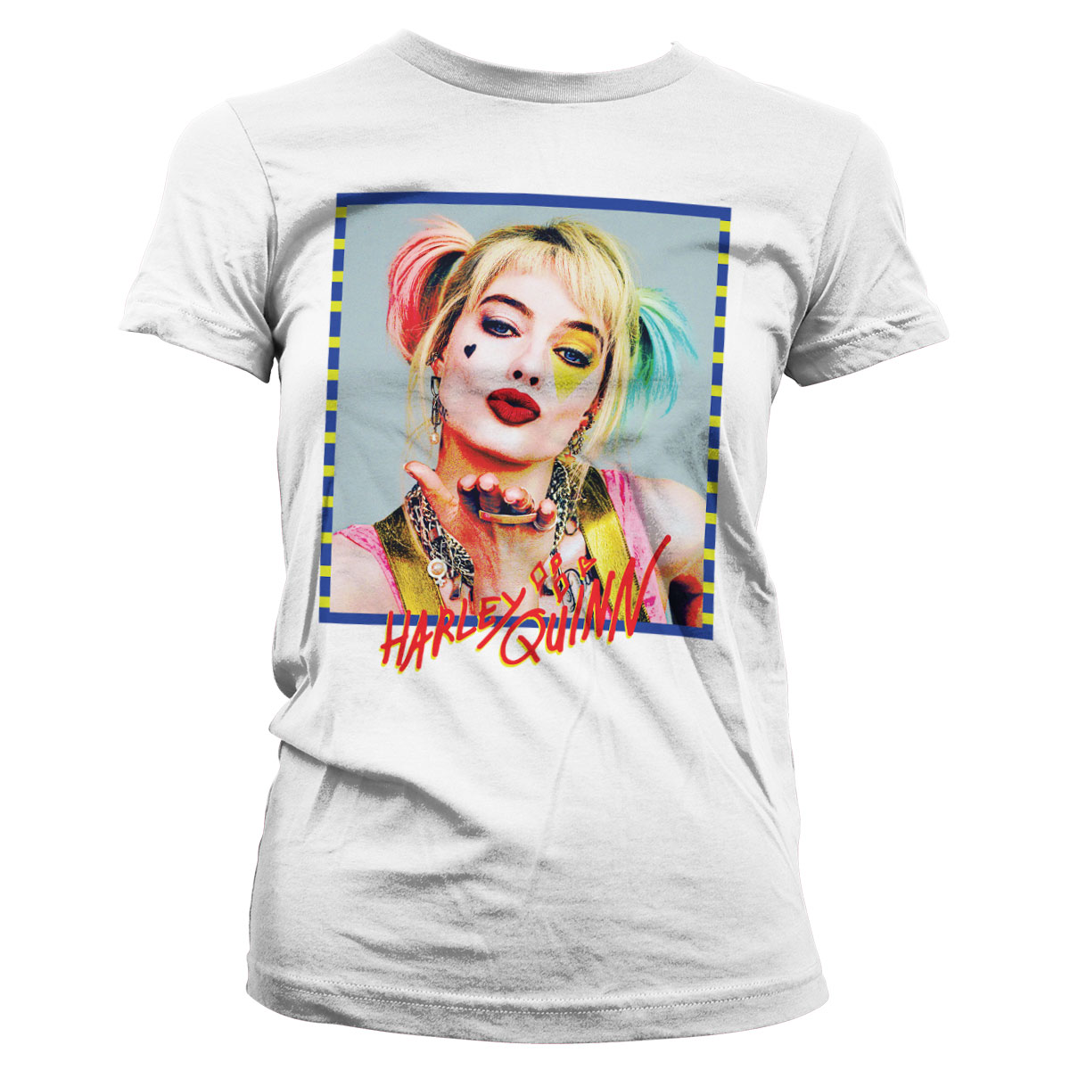 Dámske tričko HARLEY QUINN KISS Farba: Biela, Veľkosť: XL