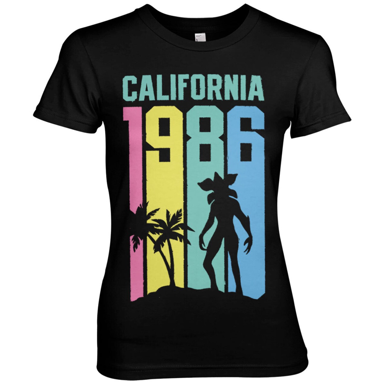 Dámske tričko Stranger Things California 1989 Farba: Čierna, Veľkosť: L
