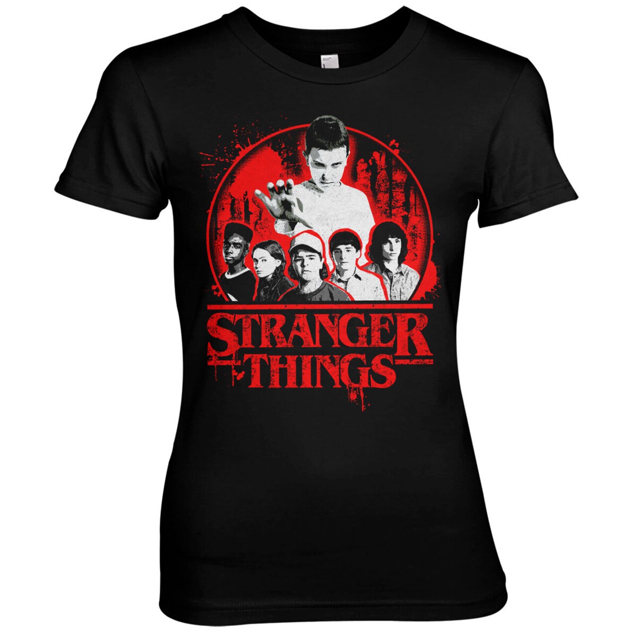 Dámske tričko Stranger Things Distressed Farba: Čierna, Veľkosť: S