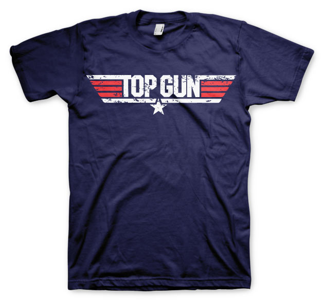 Pánske tričko TOP GUN DISTRESSED LOGO Farba: Modrá, Veľkosť: XL