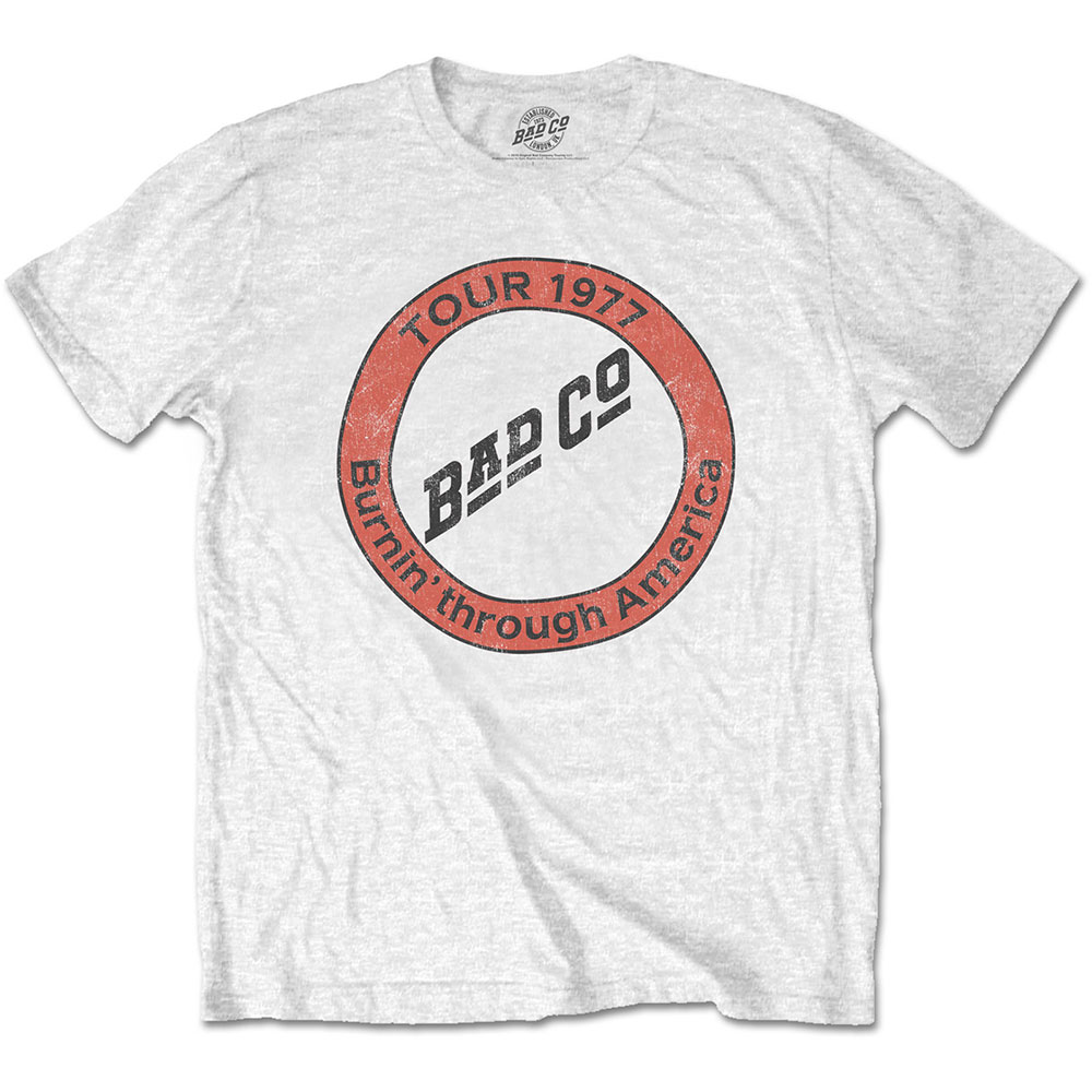 Pánske tričko Bad Company Burnin' Through America Farba: Biela, Veľkosť: L