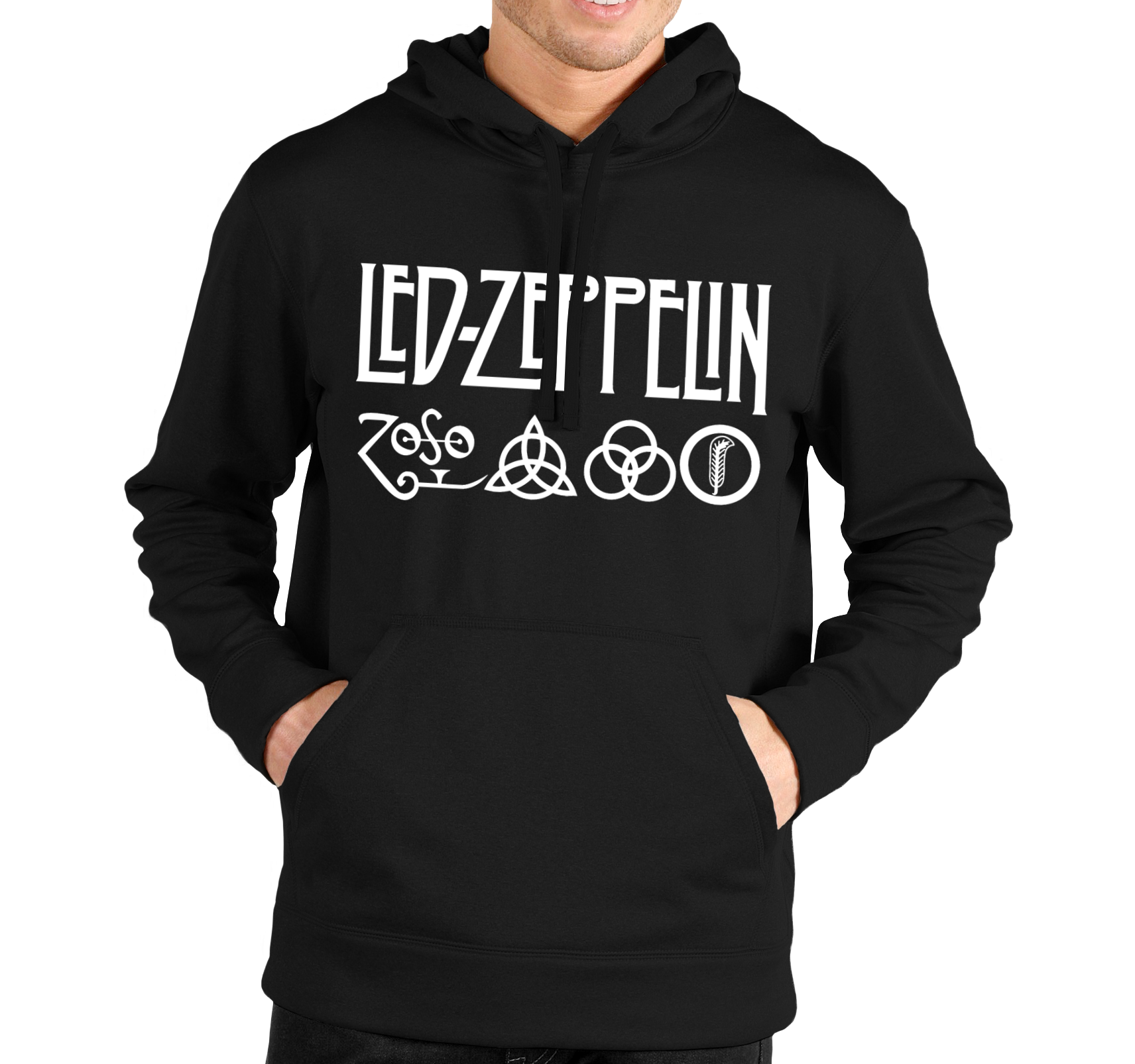 Pánska mikina Led Zeppelin Logo Veľkosť: M, Výber Farby: Čierna
