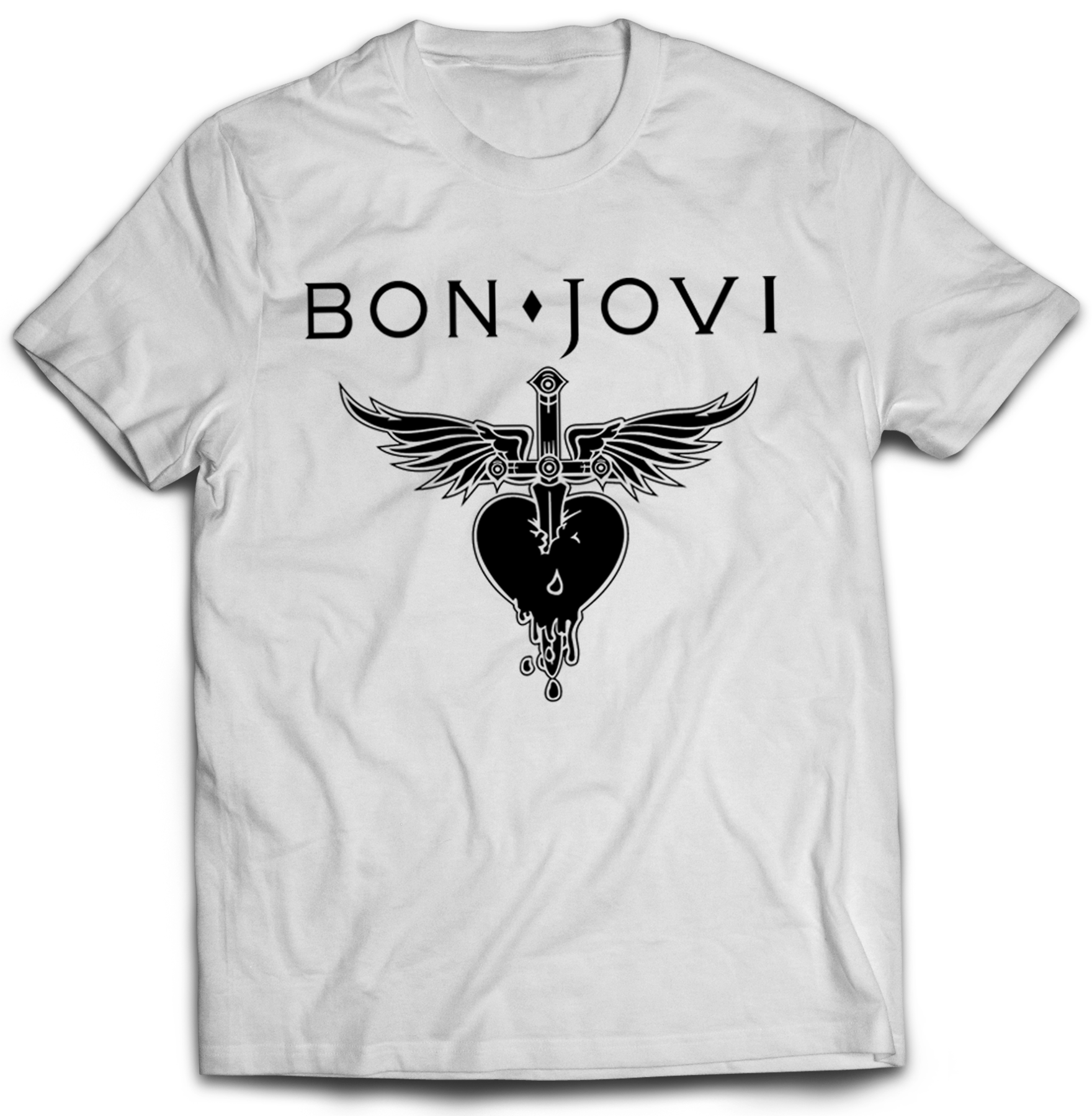 Pánske tričko Bon Jovi Farba: Biela, Veľkosť: S
