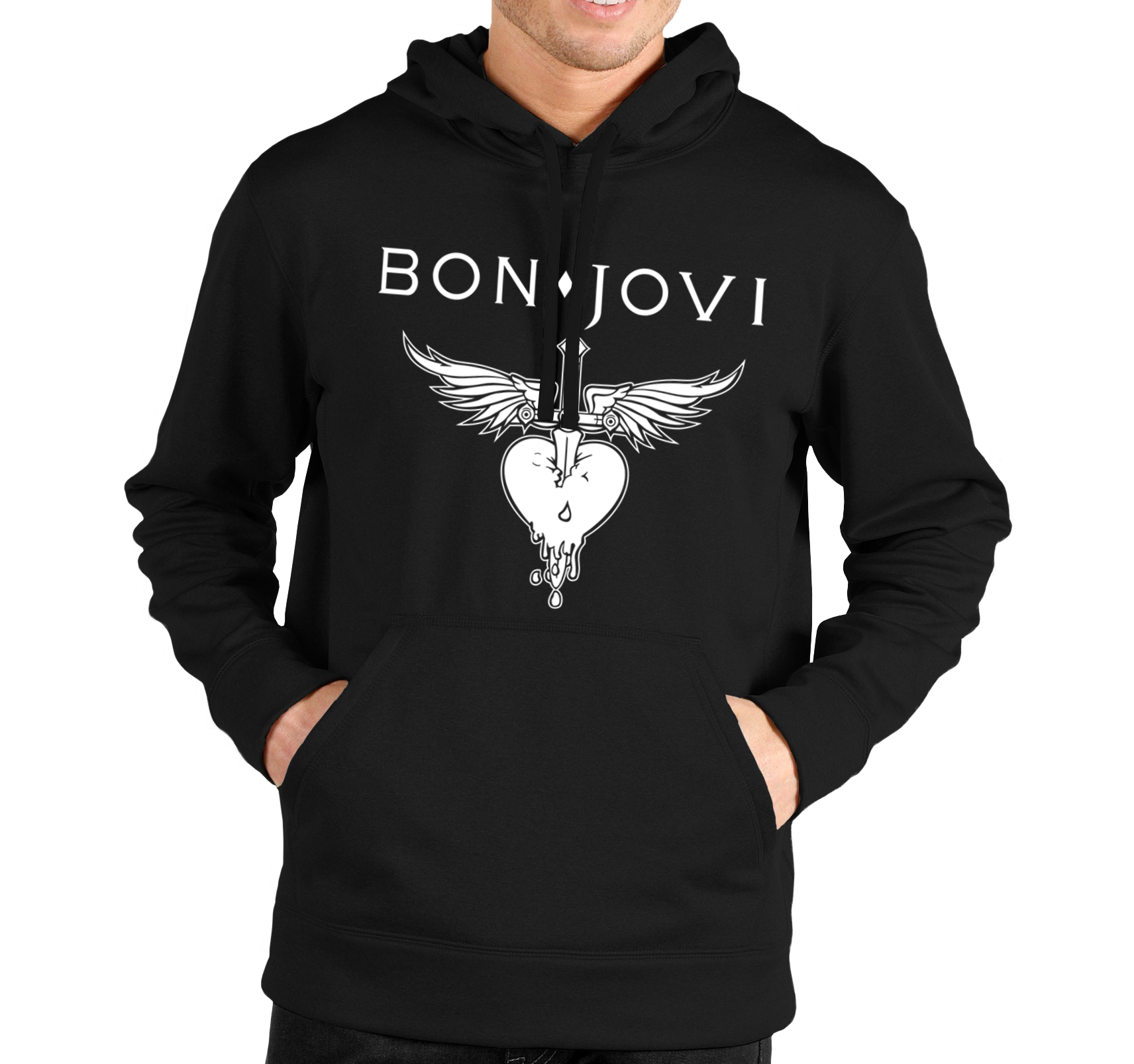 Pánska mikina Bon Jovi Veľkosť: M, Výber Farby: Čierna