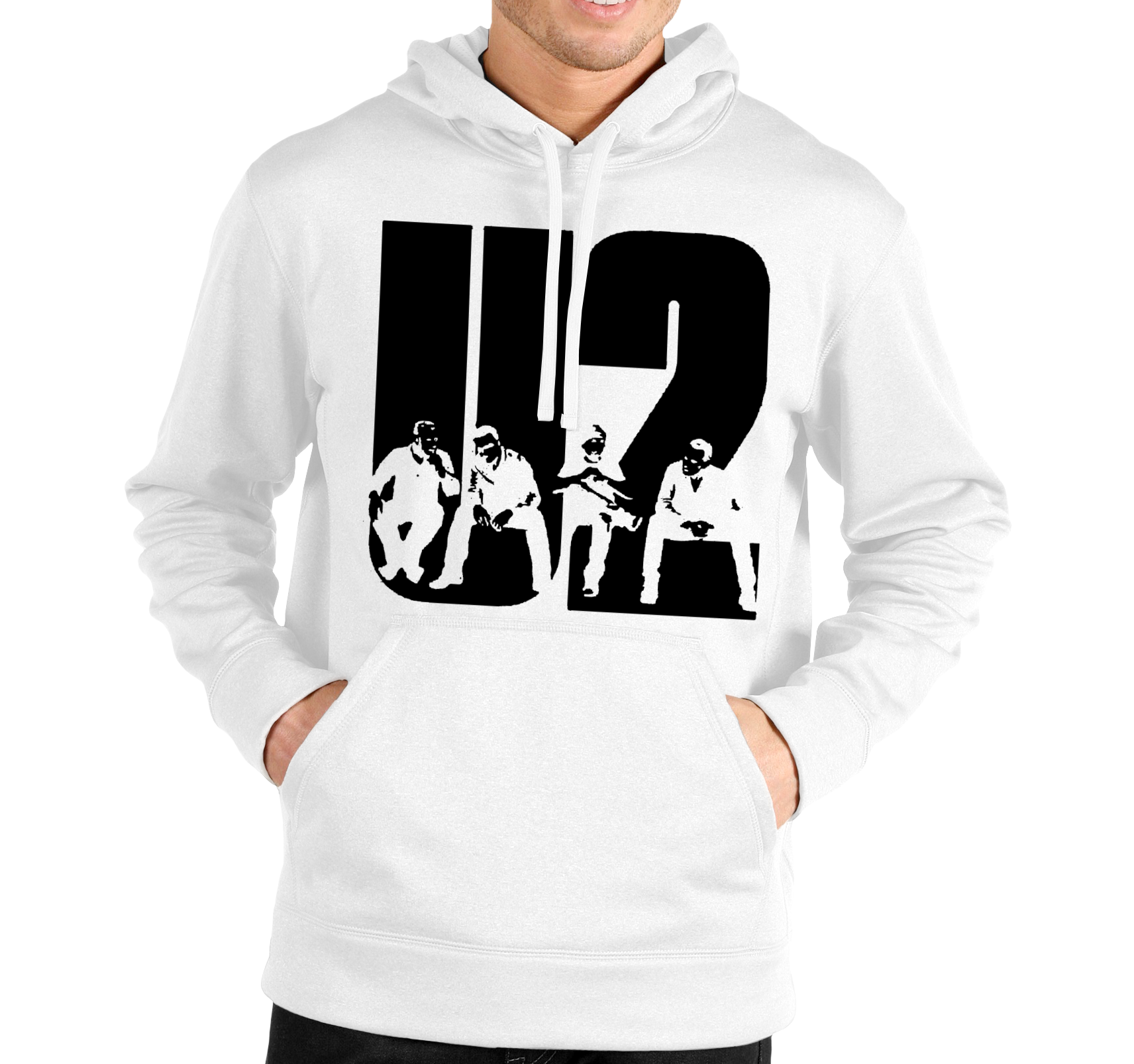 Pánska mikina U2 Logo Veľkosť: XXL, Výber Farby: Čierna