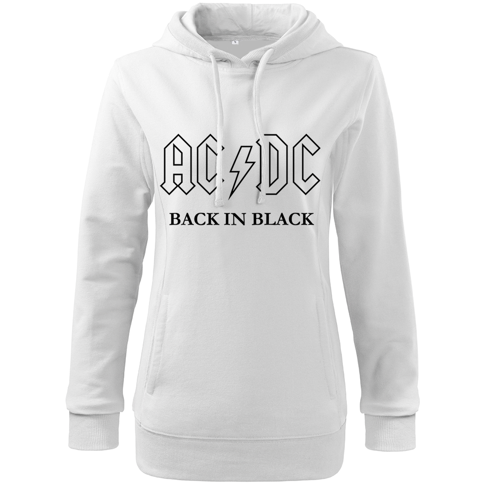 Dámska mikina AC/DC Black In Black Farba: Biela, Veľkosť: L