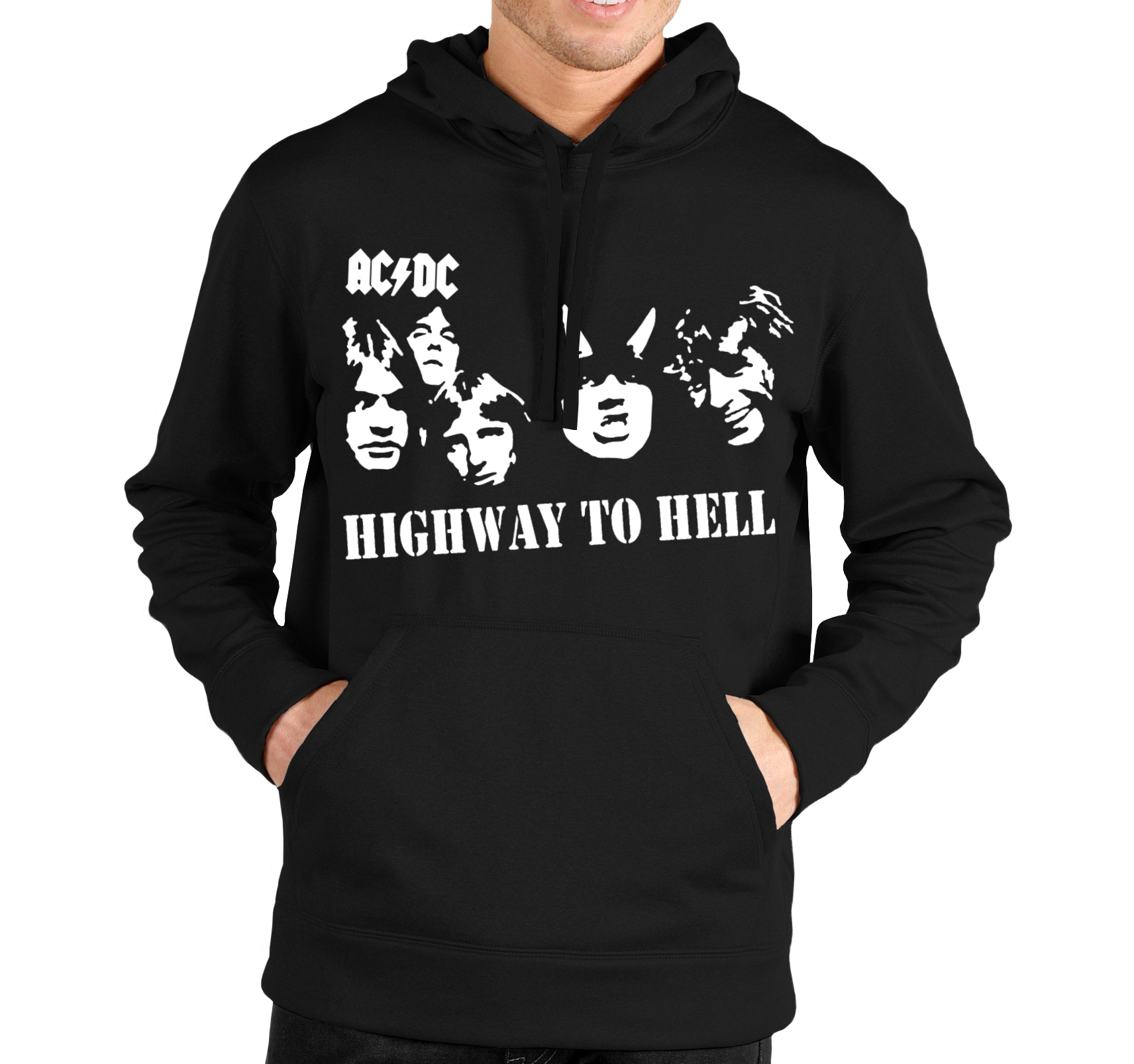 Pánska mikina AC/DC Highway to Hell Veľkosť: M, Výber Farby: Čierna