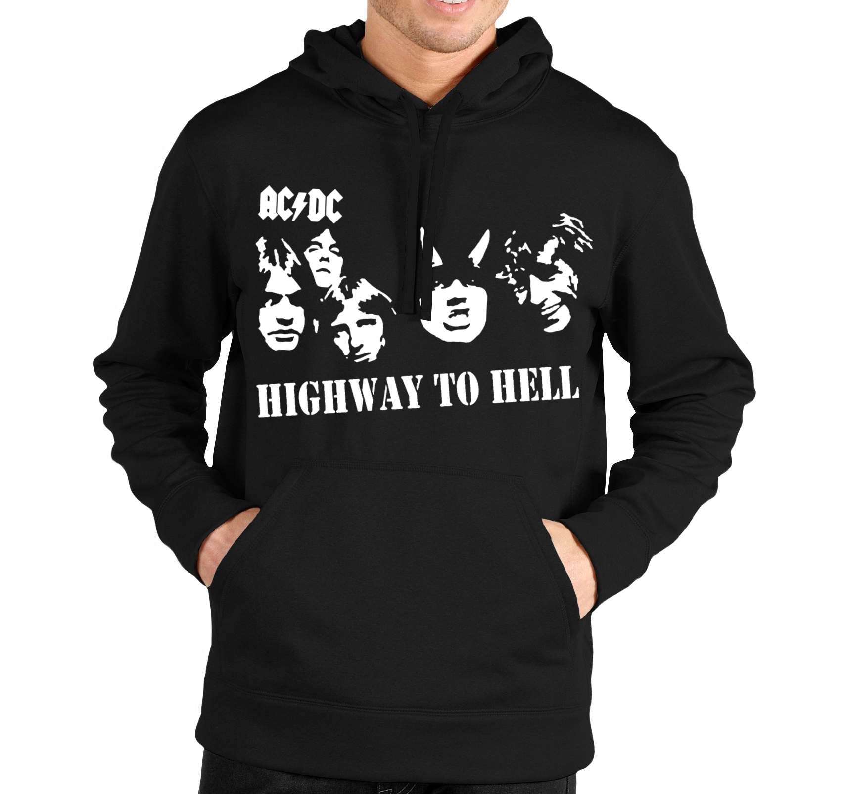 Pánska mikina AC/DC Highway to Hell Veľkosť: XXL, Výber Farby: Čierna