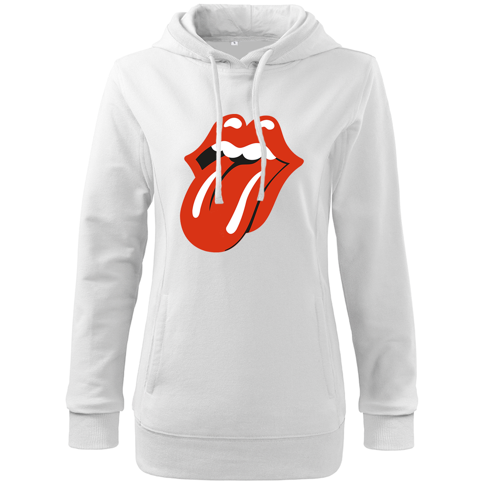 Dámska mikina The Rolling Stones Logo Farba: Biela, Veľkosť: XXL