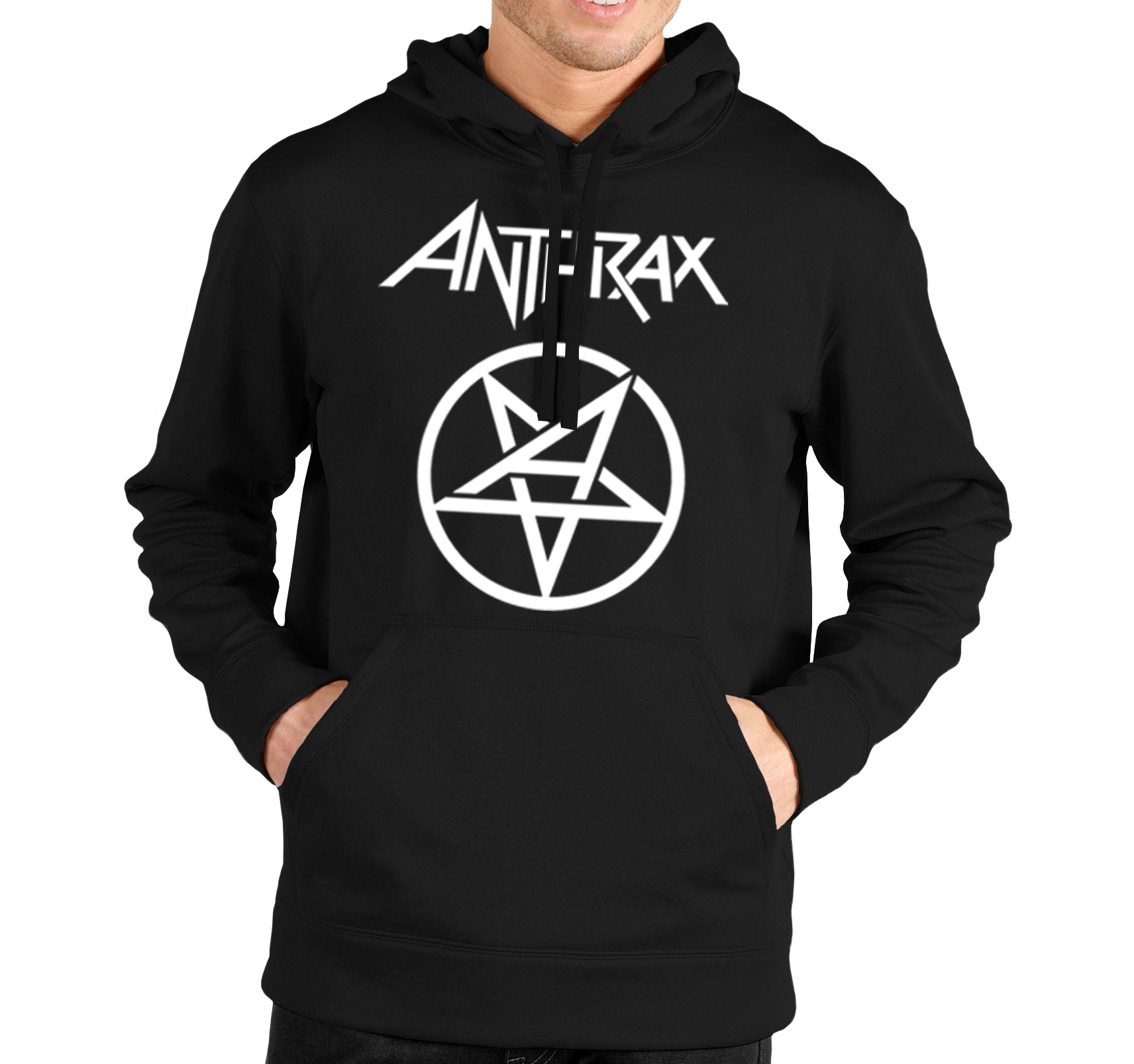 Pánska mikina Anthrax Logo Veľkosť: XXL, Výber Farby: Čierna