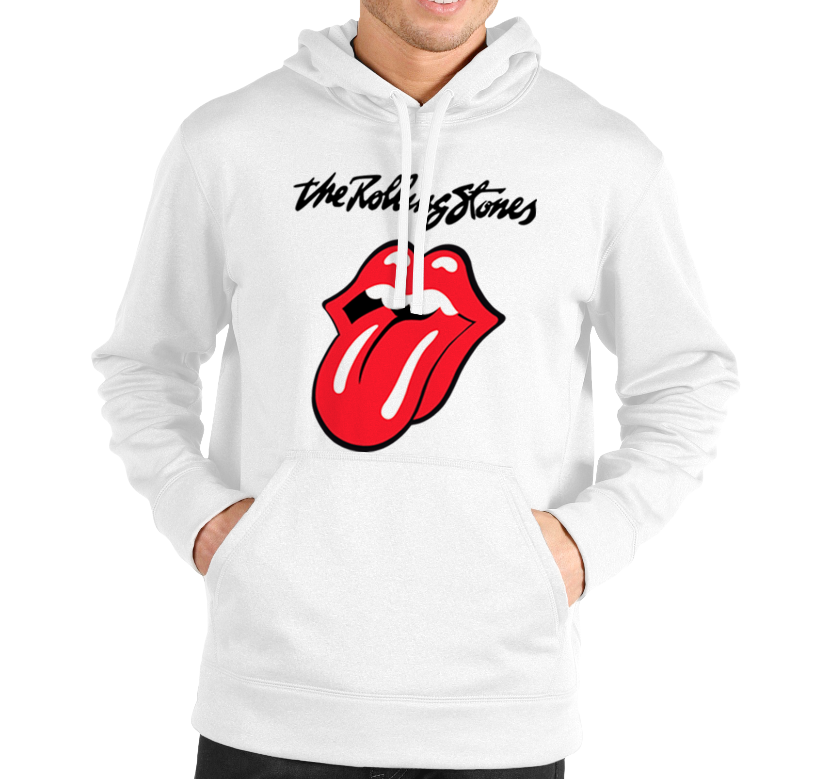 Pánska mikina The Rolling Stones Veľkosť: M, Výber Farby: Biela