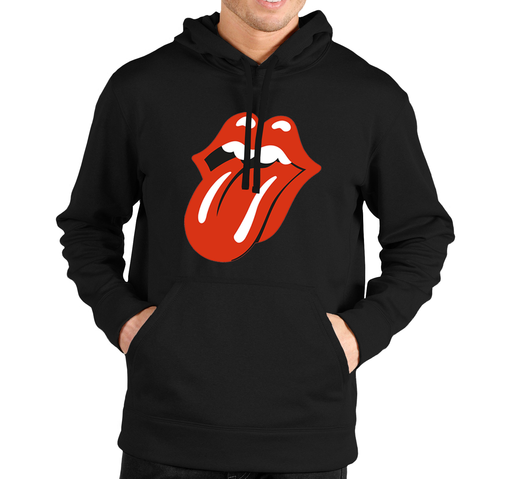Pánska mikina The Rolling Stones Logo Veľkosť: M, Výber Farby: Čierna