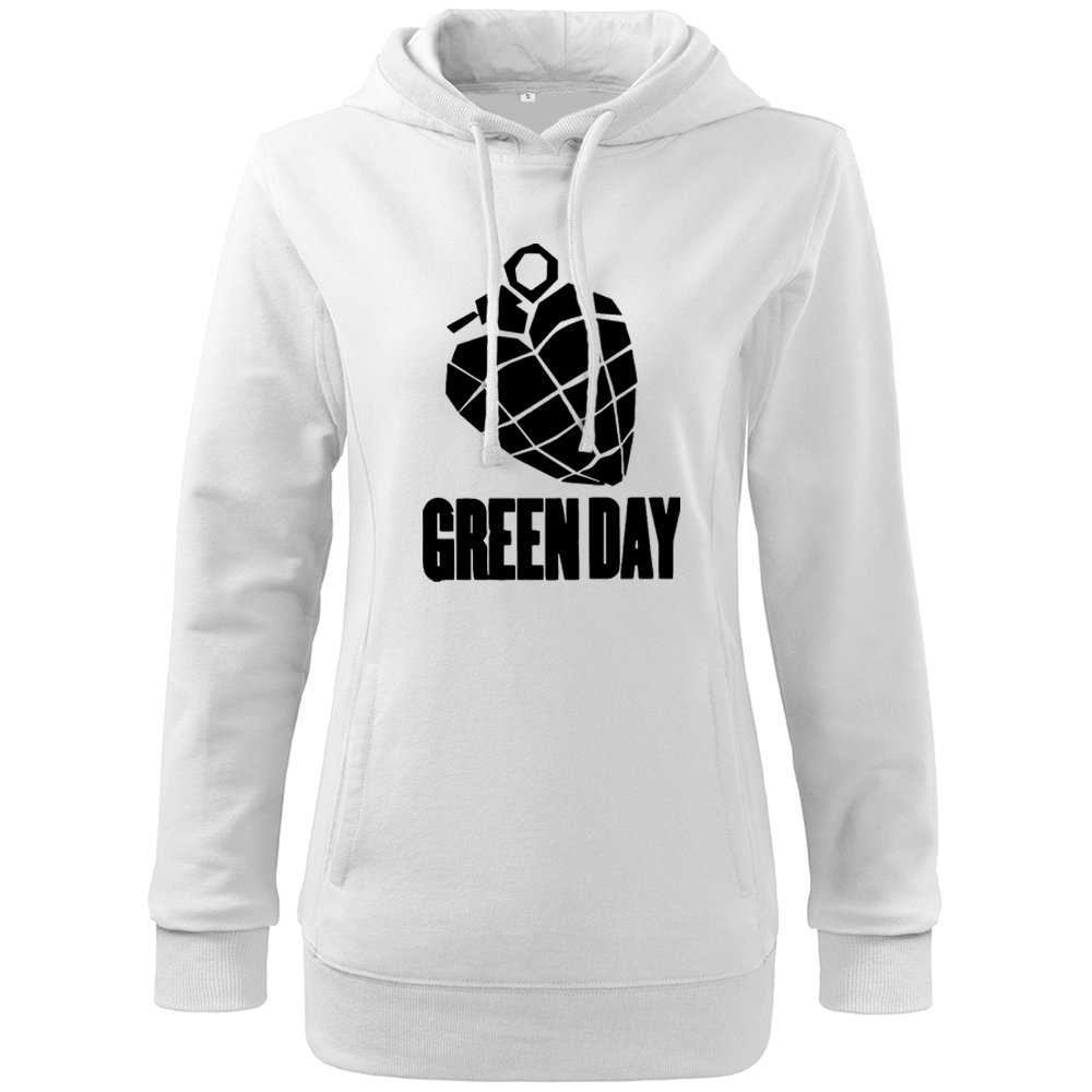 Dámska mikina Green Day Logo Band Farba: Biela, Veľkosť: XXL