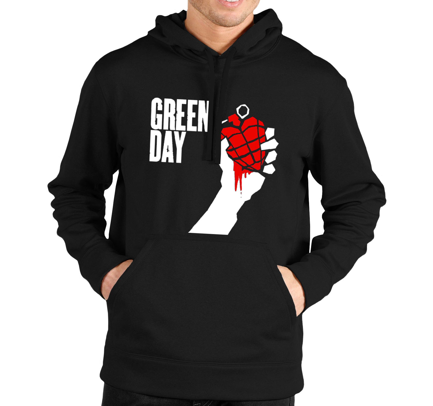 Pánska mikina Green Day Logo Veľkosť: XXL, Výber Farby: Čierna