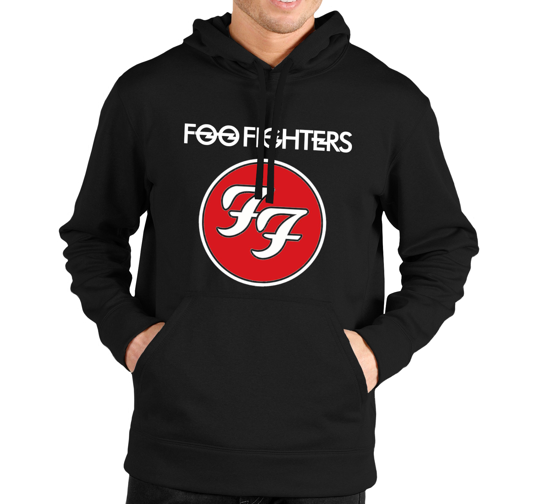 Pánska Mikina Foo Fighters Logo Band Veľkosť: XL, Výber Farby: Biela
