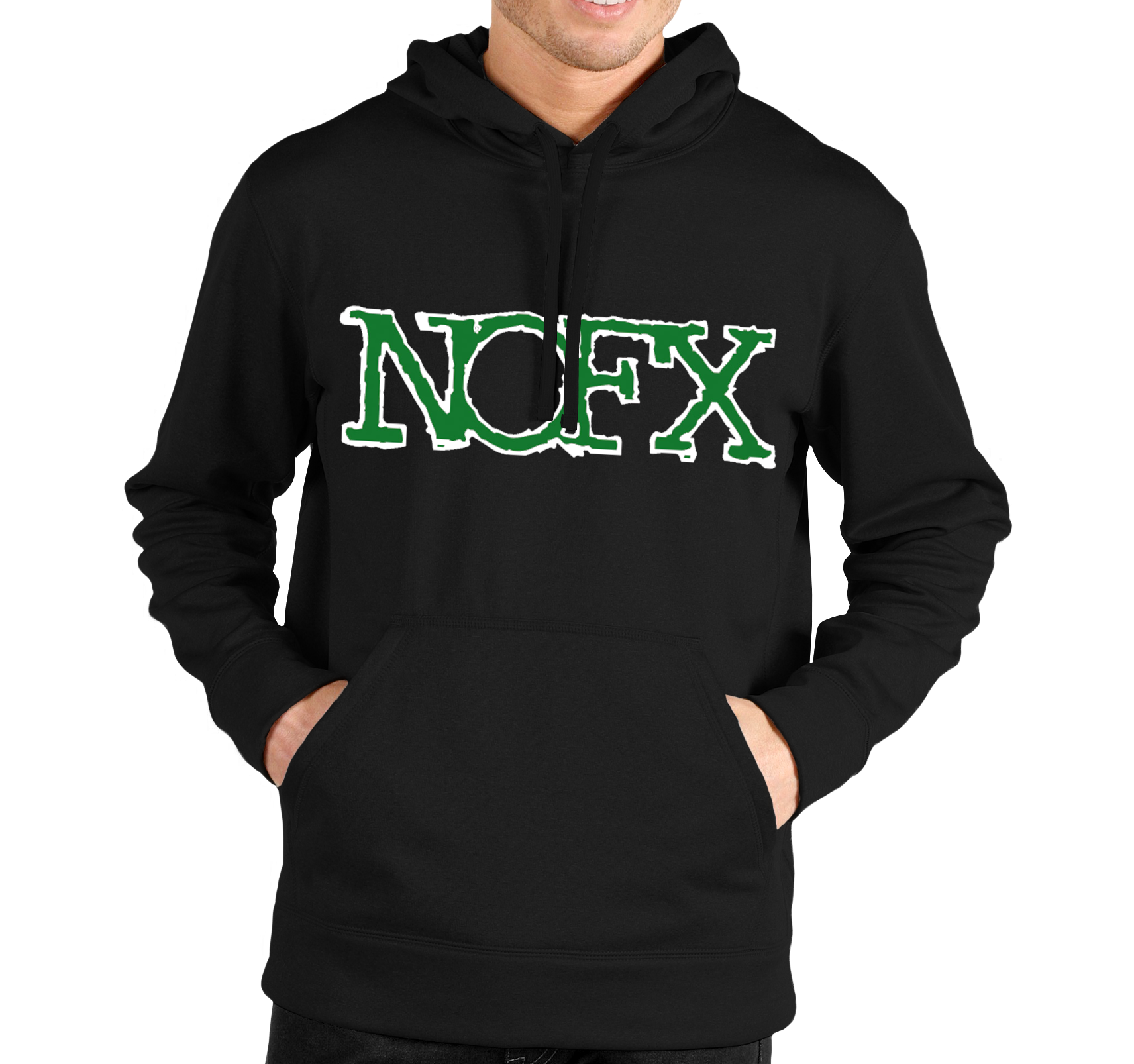 Pánska Mikina NOFX Logo Veľkosť: XXL, Výber Farby: Čierna