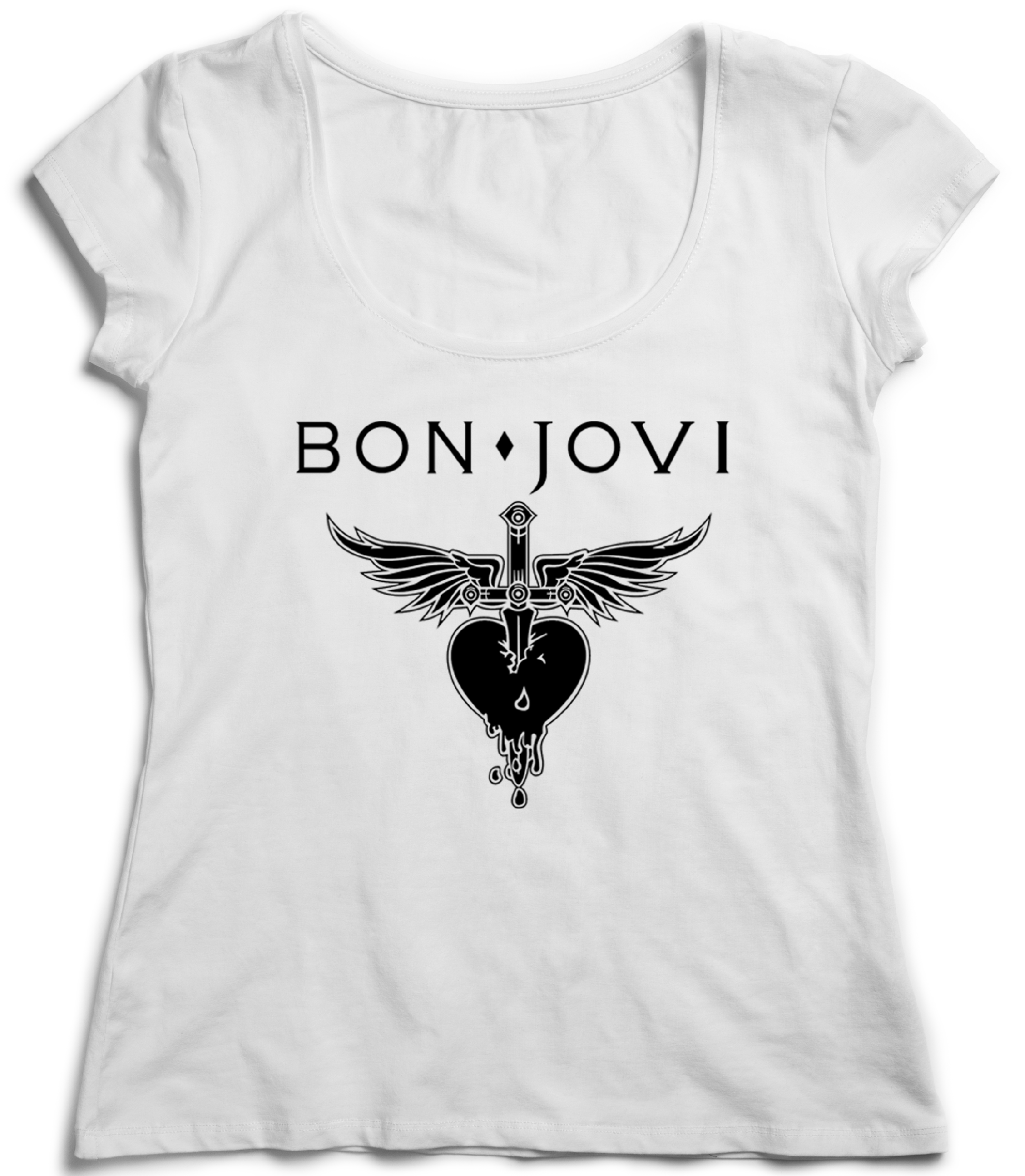 Dámske tričko Bon Jovi Farba: Biela, Veľkosť: XXL