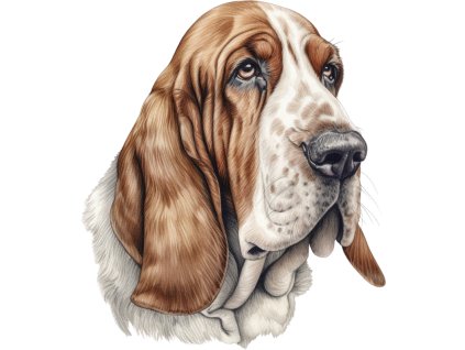 Nažehlovačka Baset hlava (ROZMĚRY velikost 6 cm)