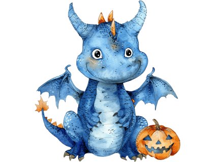 Nažehlovačka Drak Halloween modrý (ROZMĚRY velikost 20 cm)
