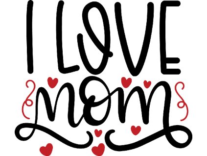 Nažehlovačka I love mom (ROZMĚRY velikost 6 cm)
