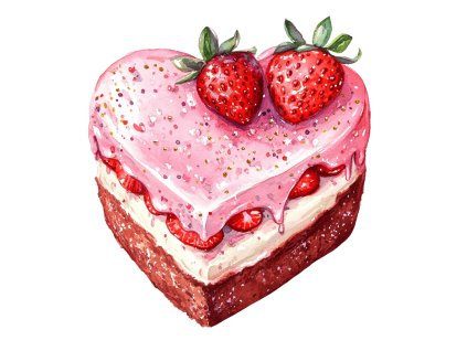 Nažehlovačka Jahodový dortík srdce (ROZMĚRY velikost 12 cm)