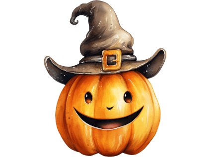 Nažehlovačka Dýně halloween s kloboukem (ROZMĚRY velikost 6 cm)